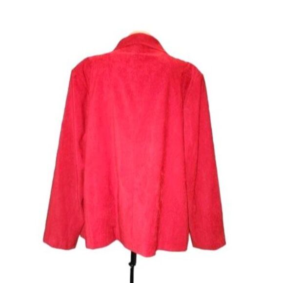 Cato Red Faux Button Full Zip Dress Jacket Blazer Plus Size 24W - Picture 3 of 7